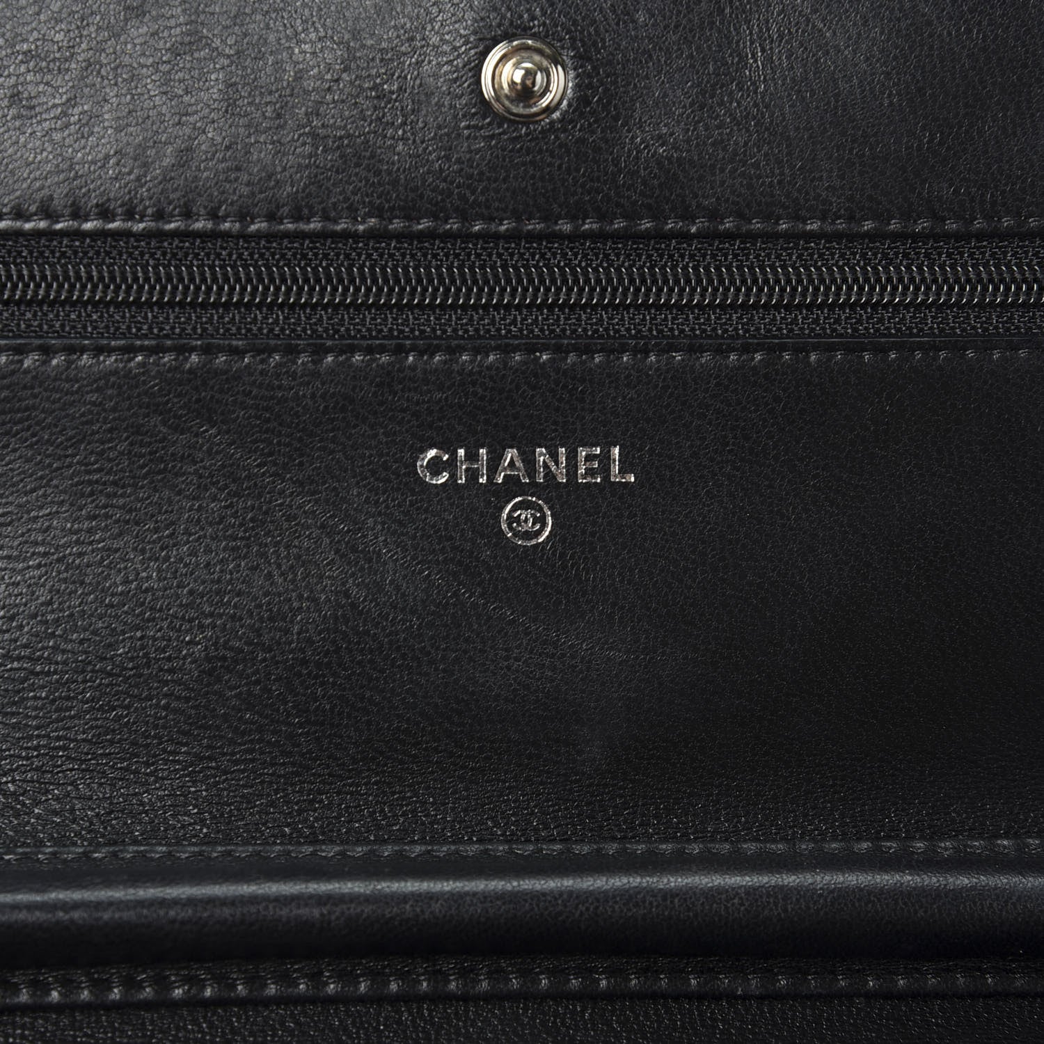 Chanel Lambskin Quilted Wallet On Chain WOC Black 9 of 11