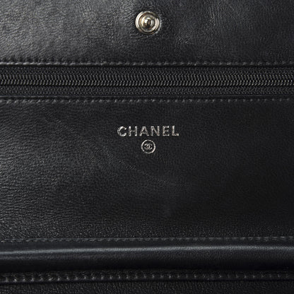 Chanel Lambskin Quilted Wallet On Chain WOC Black 9 of 11