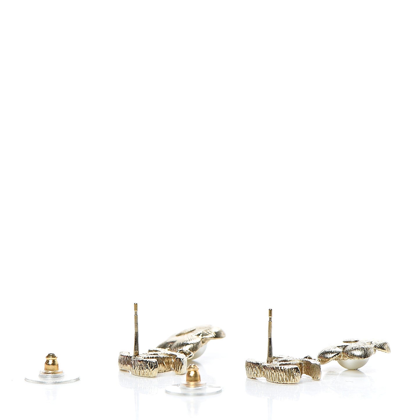 Pearl CC Camellia Earrings Gold