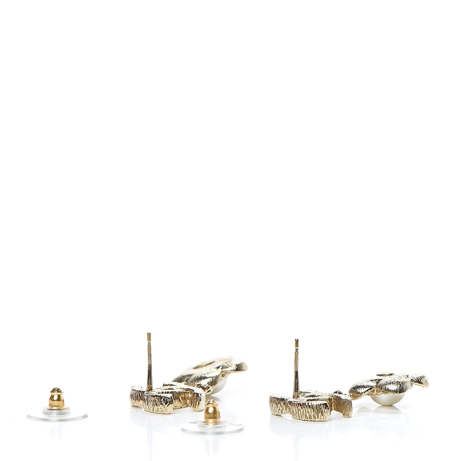 Chanel Pearl CC Camellia Earrings Gold 3 of 6