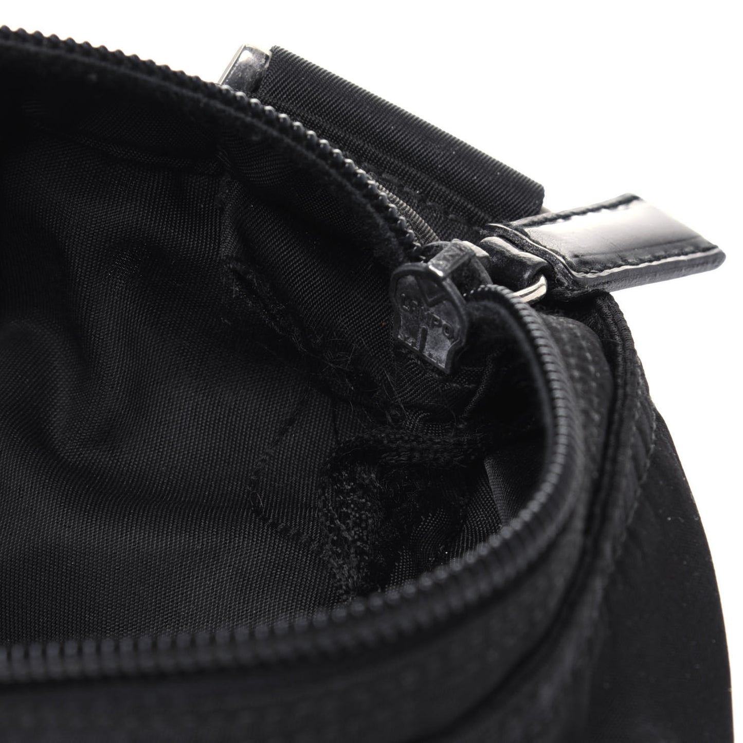 Tessuto Nylon Saffiano Flat Messenger Bag Black