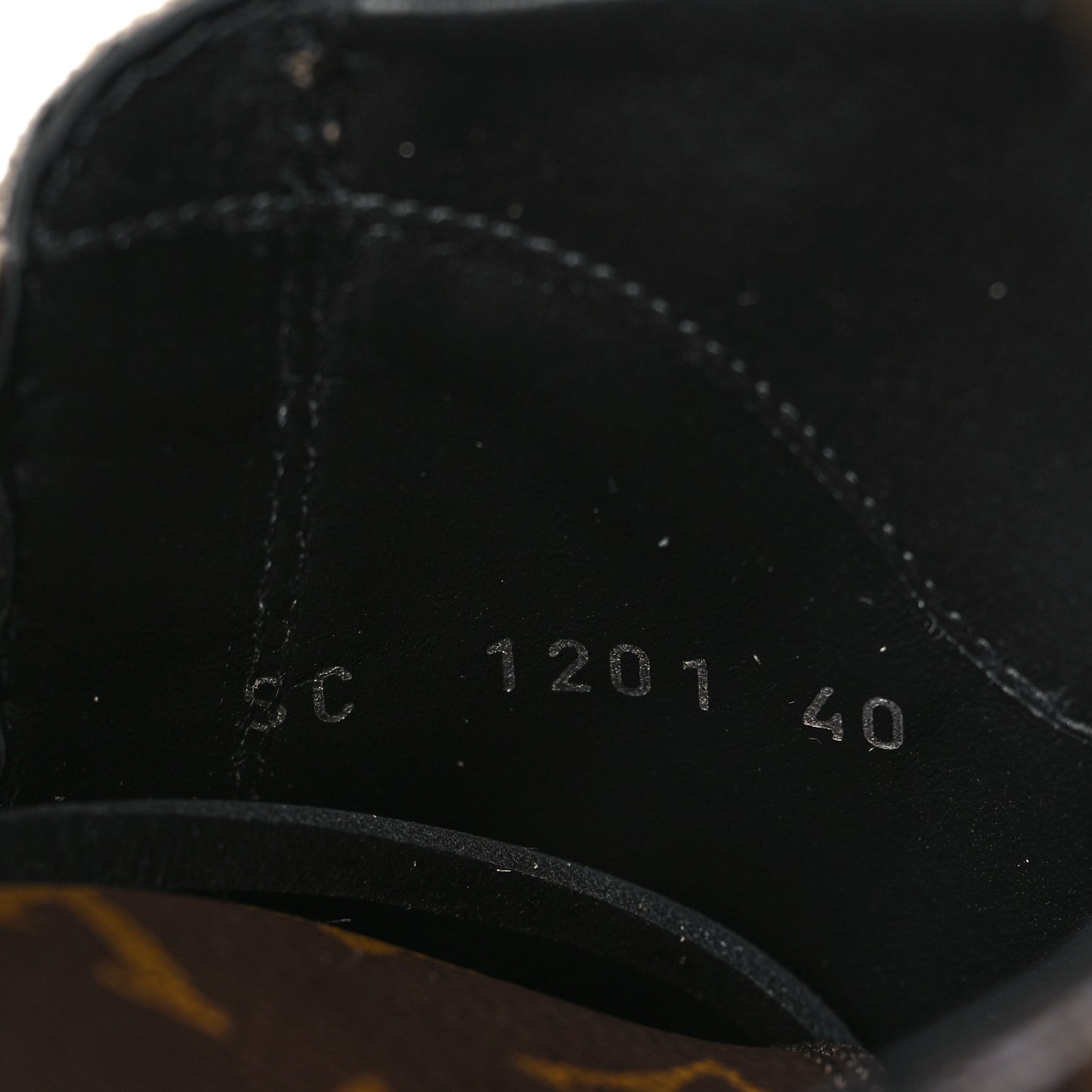Suede Calfskin Monogram Laureate Platform Desert Boots 40 Taupe