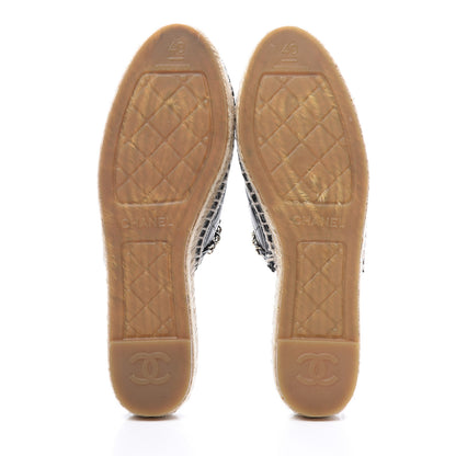 Chanel Lambskin Grosgrain Quilted CC Chain Espadrille Mules 40 Black 5 of 10