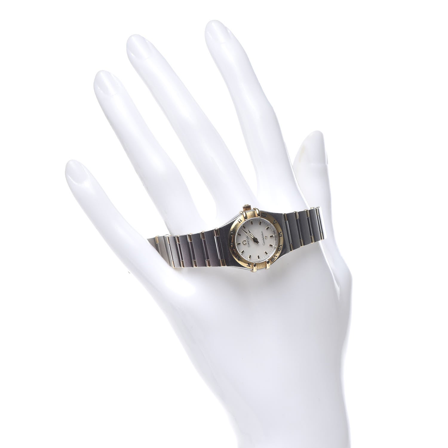 Omega Stainless Steel 18K Yellow Gold Mother of Pearl 22mm Constellation Quartz Watch 1262.70 2 of 7