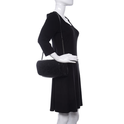 Saint Laurent Crinkled Calfskin Matelasse Monogram Niki Body Bag Black 2 of 9