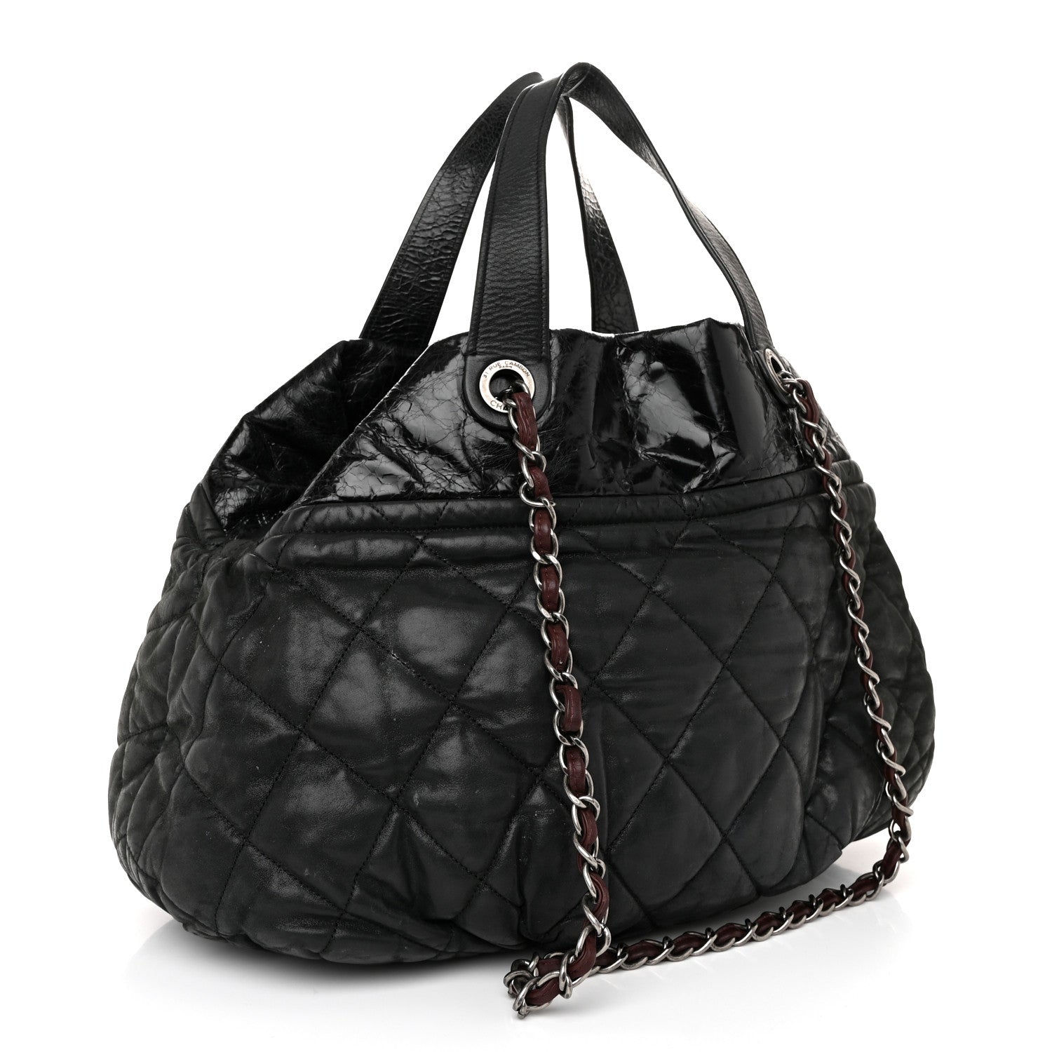 Chanel Iridescent Calfskin Quilted Large In The Mix Tote Black 3 of 11