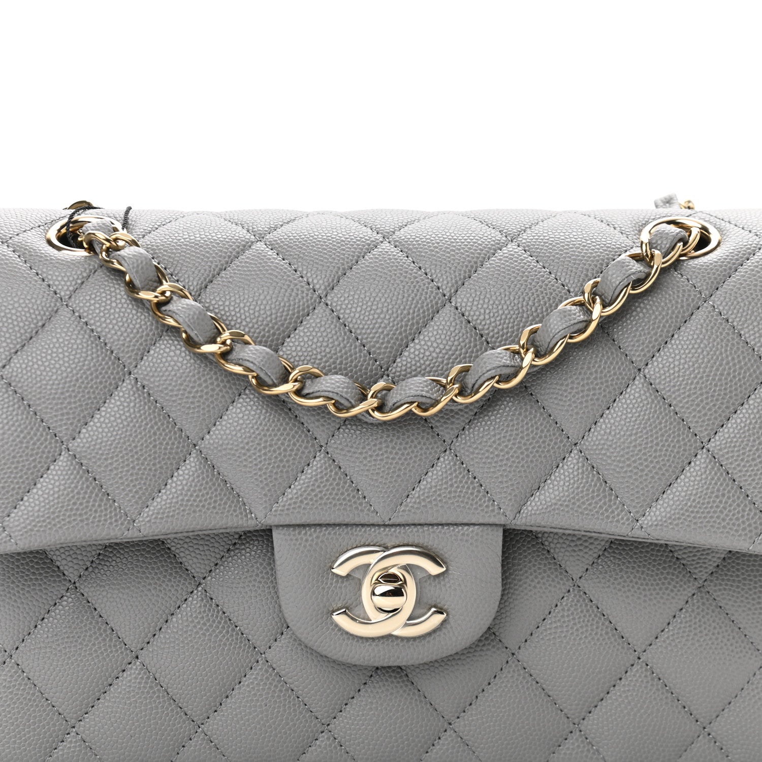 Chanel Caviar Quilted Small Double Flap Grey 9 of 11