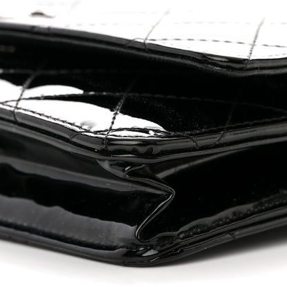 Chanel Patent Quilted Wallet On Chain WOC Black 12 of 16