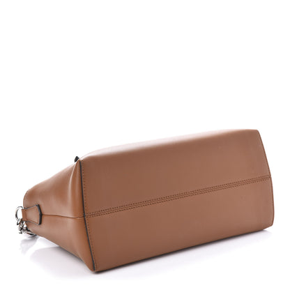 Fendi Vitello Dolce Bi-Color FF 1974 Embossed Medium By The Way Boston Bag Brandy Maya Black 4 of 9