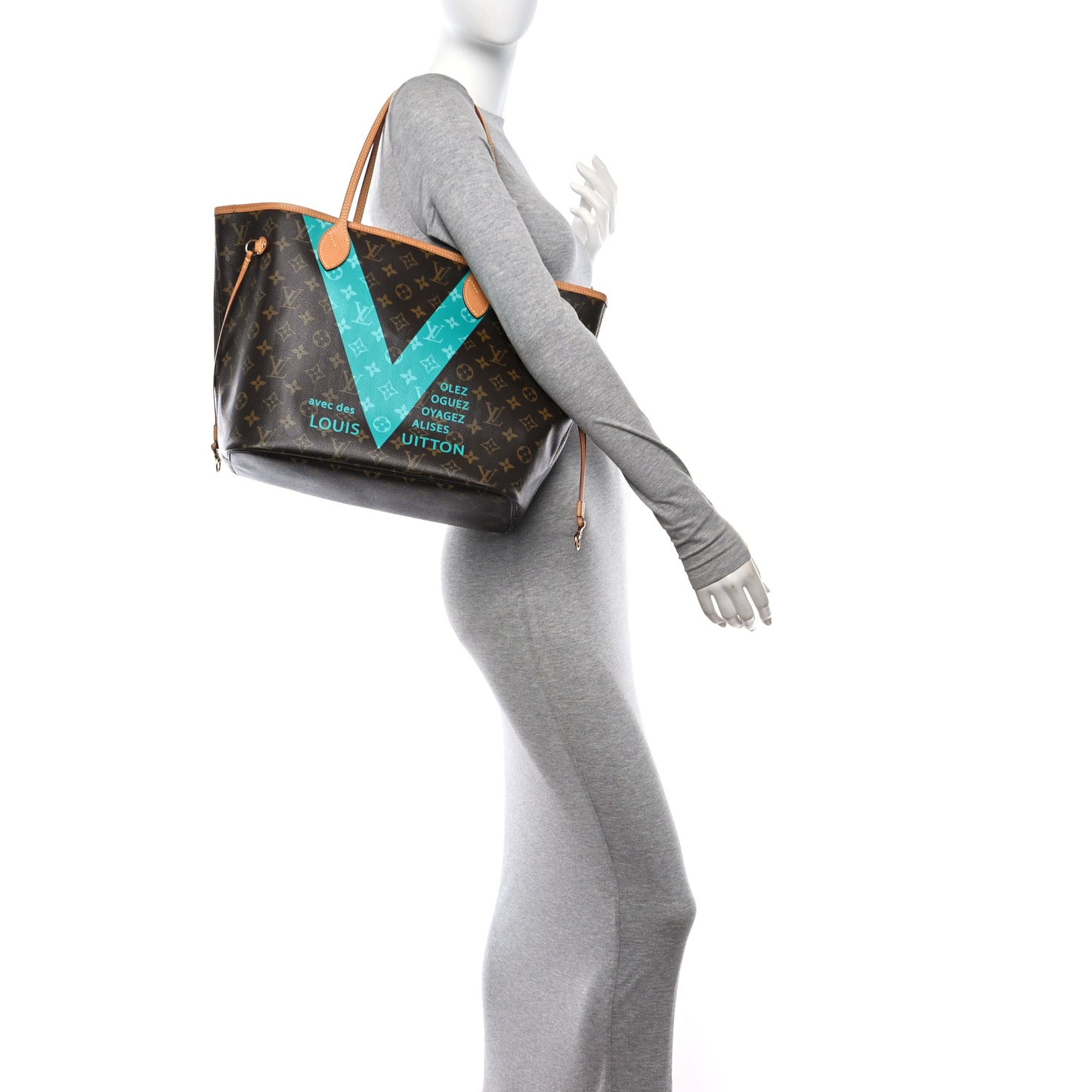 Monogram V Neverfull MM Turquoise