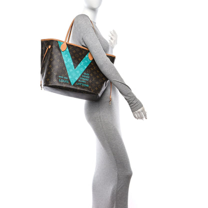 Louis Vuitton Monogram V Neverfull MM Turquoise 2 of 11