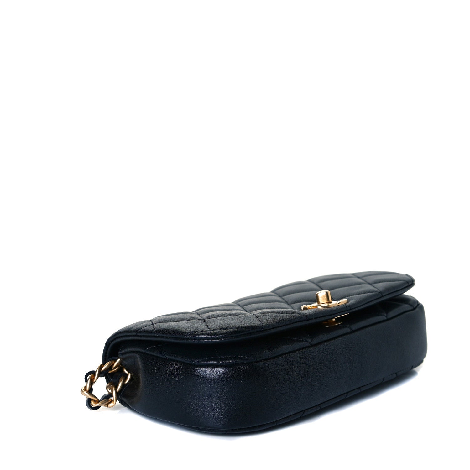 Chanel Calfskin Quilted Coco Mail Clutch With Chain Black 4 of 10