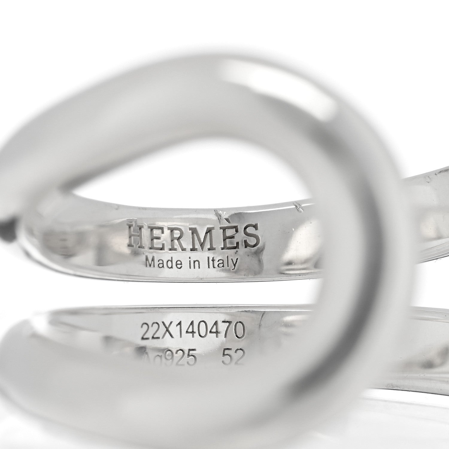 Hermes Sterling Silver Lima Ring 52 6 4 of 5
