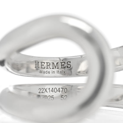 Hermes Sterling Silver Lima Ring 52 6 4 of 5