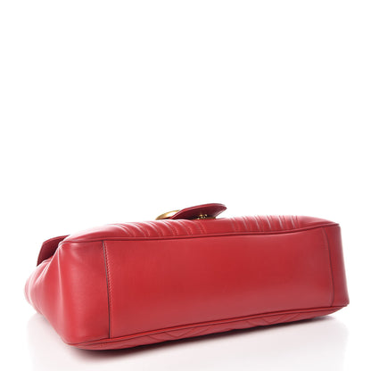 Gucci Calfskin Matelasse Large GG Marmont Shoulder Bag Hibiscus Red 4 of 14