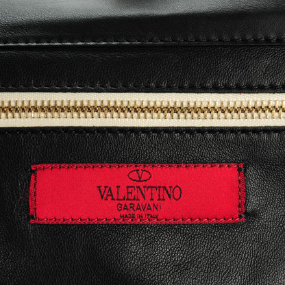 Valentino Garavani Vitello Monochrome Small Rockstud Tote Black Light Ivory 6 of 7