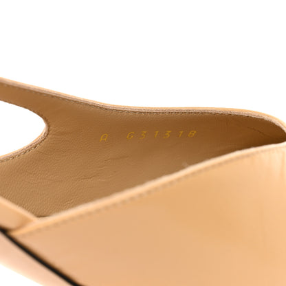 Chanel Goatskin Grosgrain Cap Toe CC Slingback Pumps 41 Beige Black 8 of 15