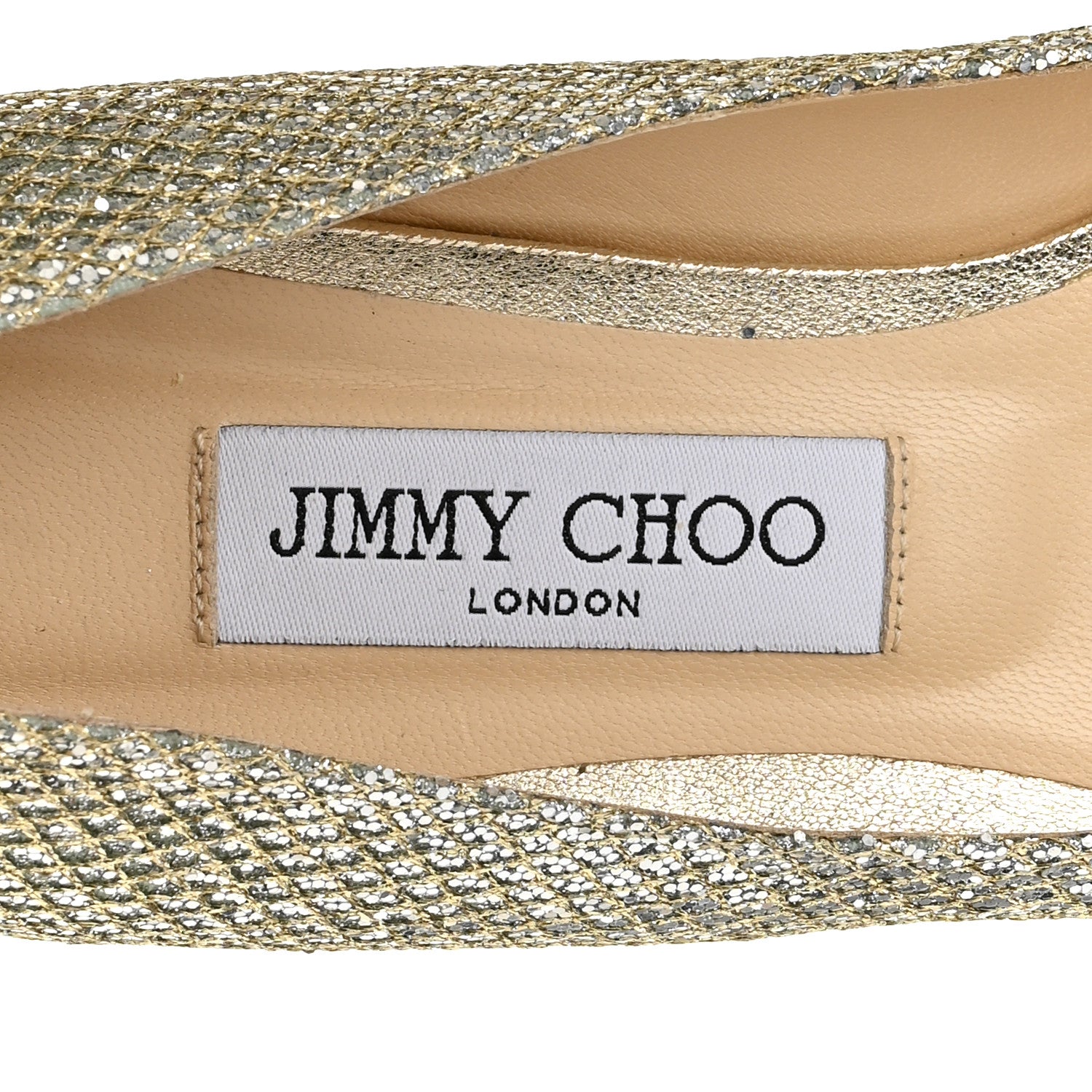 Jimmy Choo Glitter Romy Flats 39 Champagne 1889494 – FASHIONPHILE