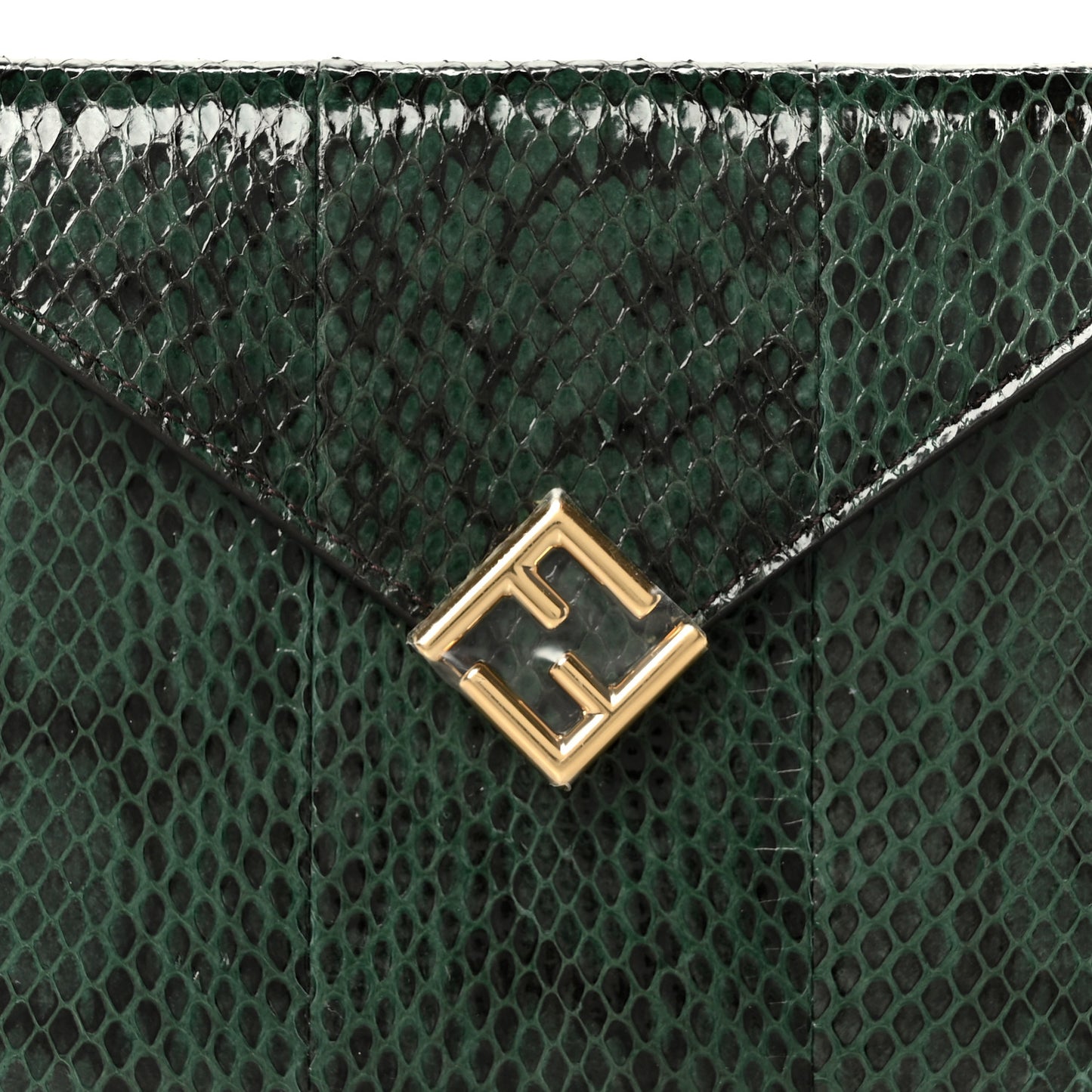 Snakeskin F is Fendi Medium Flat Envelope Pouch Ramarro