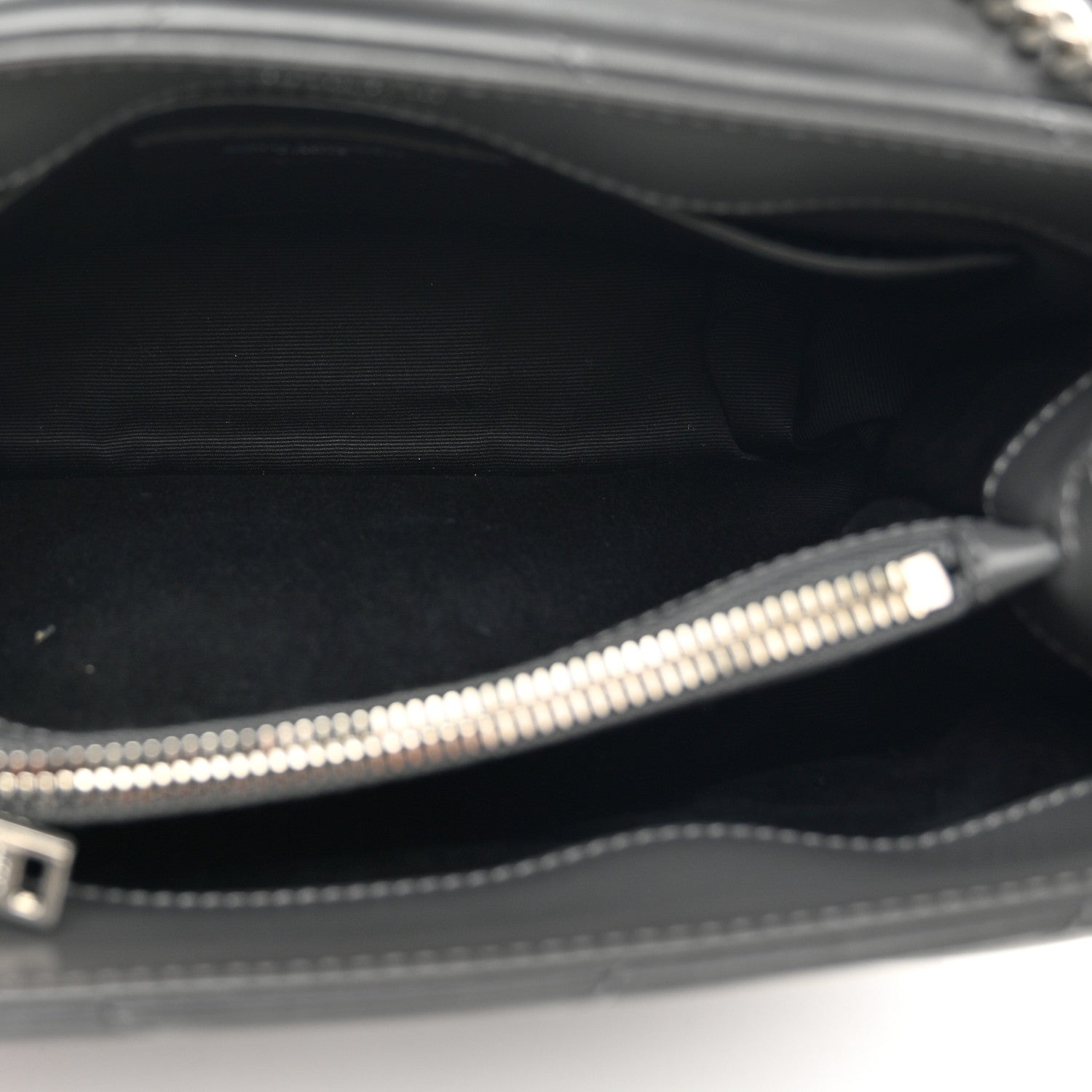 Saint Laurent Calfskin Y Quilted Monogram Small Loulou Chain Satchel Grey Khaki 5 of 11