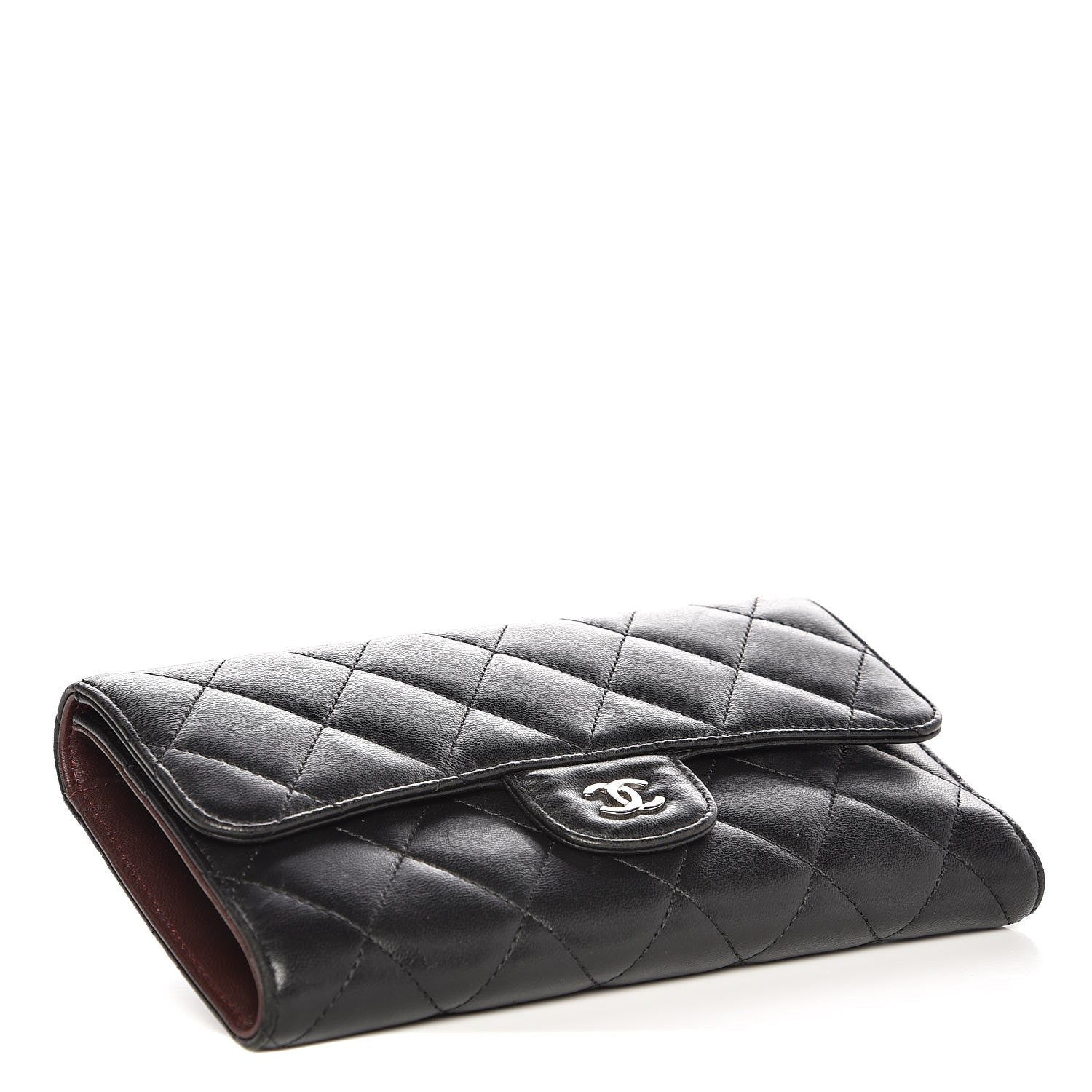 Chanel Lambskin Quilted Large Flap Wallet Black 4 of 8
