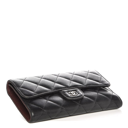 Chanel Lambskin Quilted Large Flap Wallet Black 4 of 8