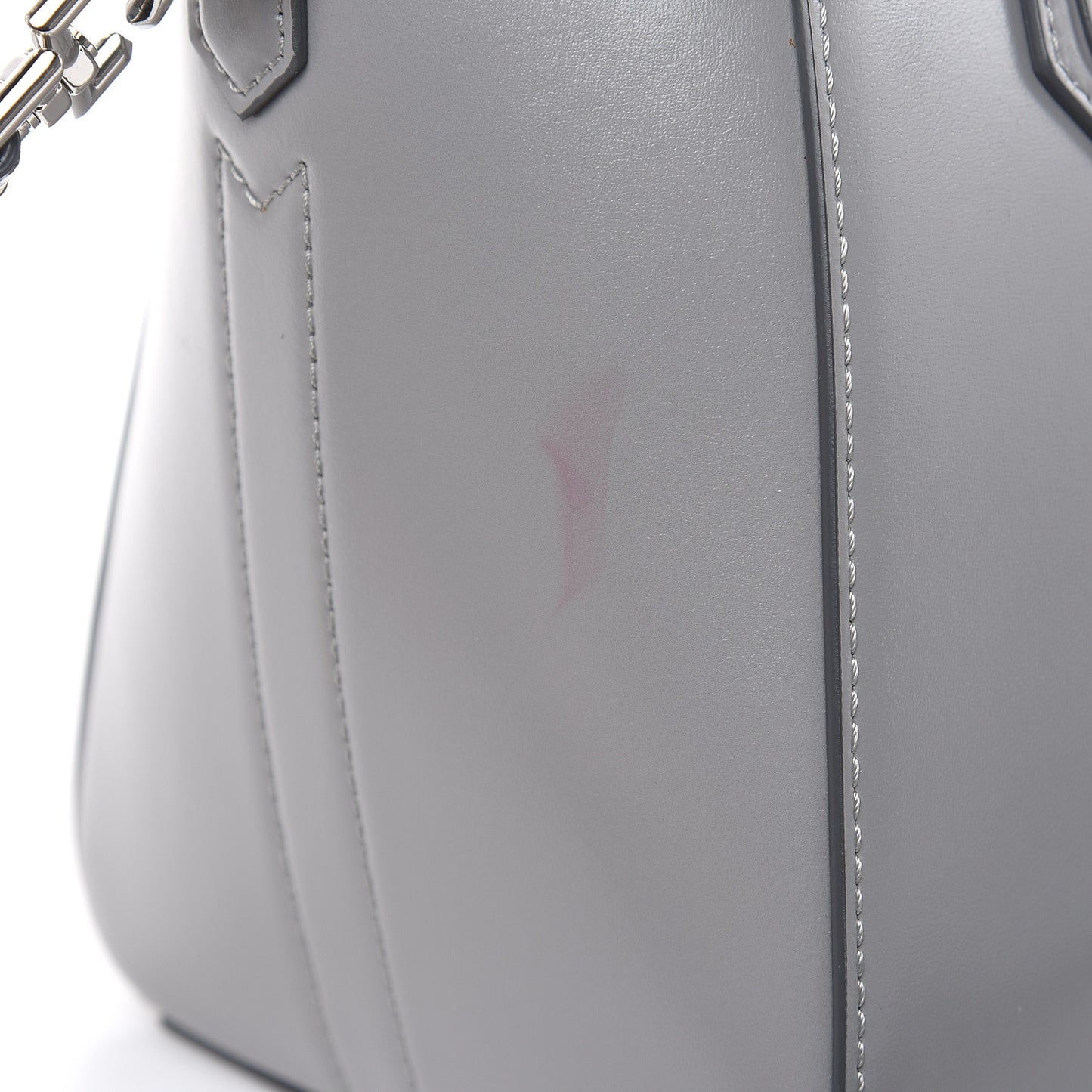 Shiny Lord Calfskin Small Antigona Pearl Grey
