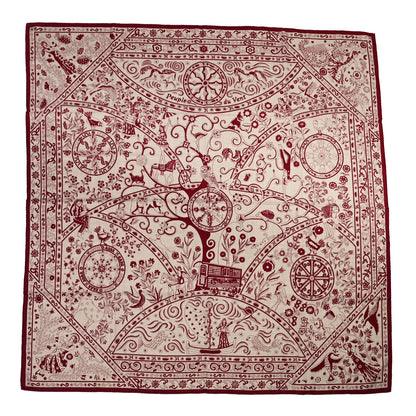 Hermes Cashmere Silk Peuple Du Vent Shawl 140 1 of 6