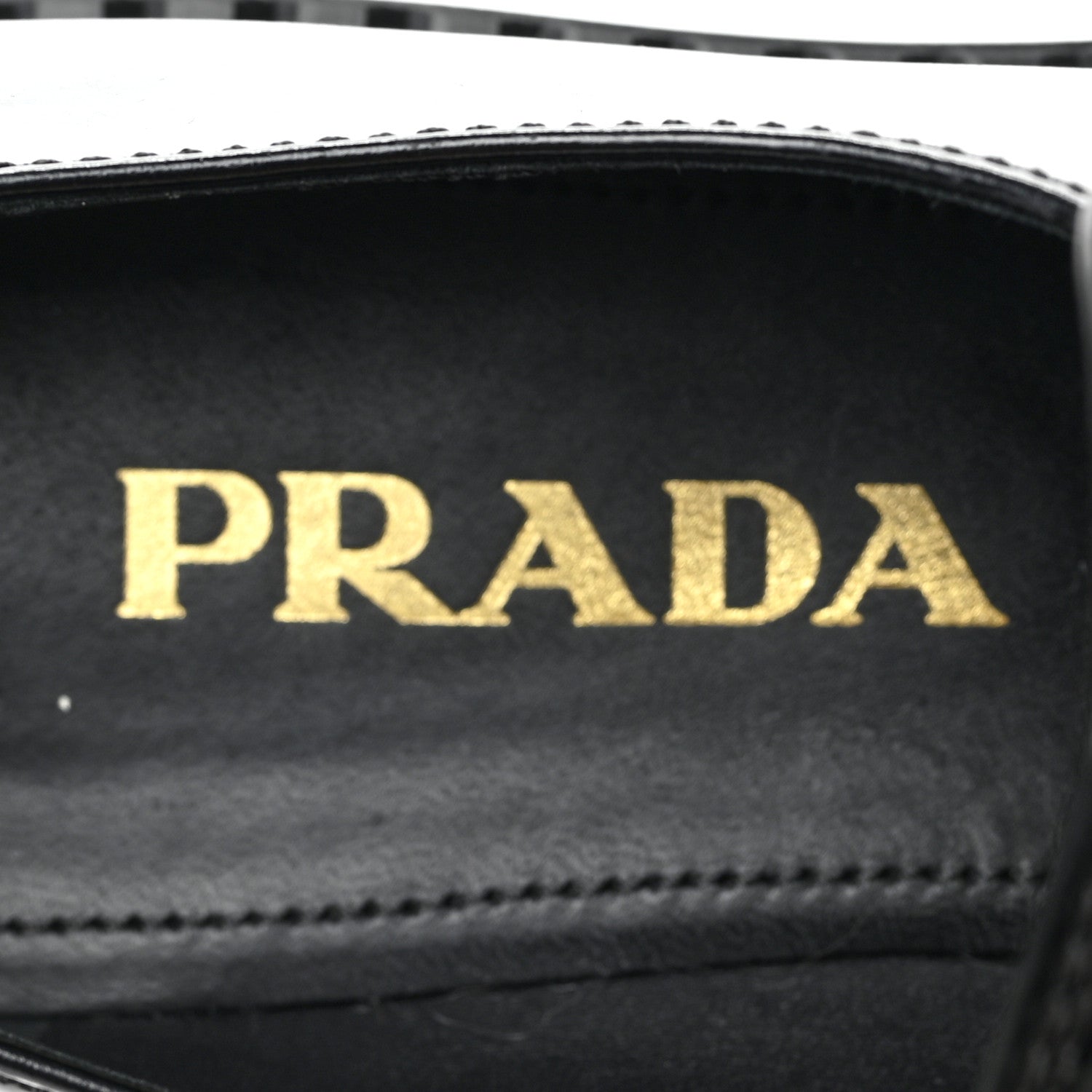 Prada Spazzolato Metal Triangle Logo 50mm Loafers 37 Black 7 of 7