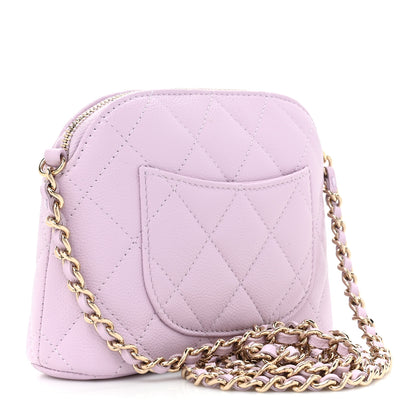 Chanel Caviar Quilted Clutch with Chain Light Purple 3 of 9