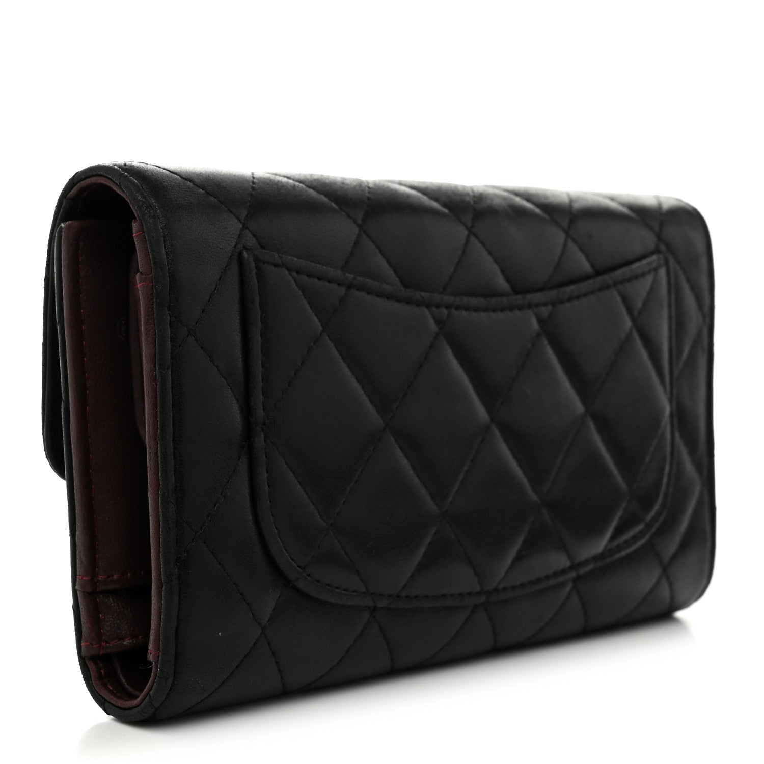 Chanel Lambskin Quilted Large Flap Wallet Black 3 of 10