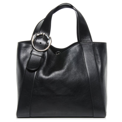 Gucci Leather Medium Ribot Horse Heads Tote Black 1 of 8