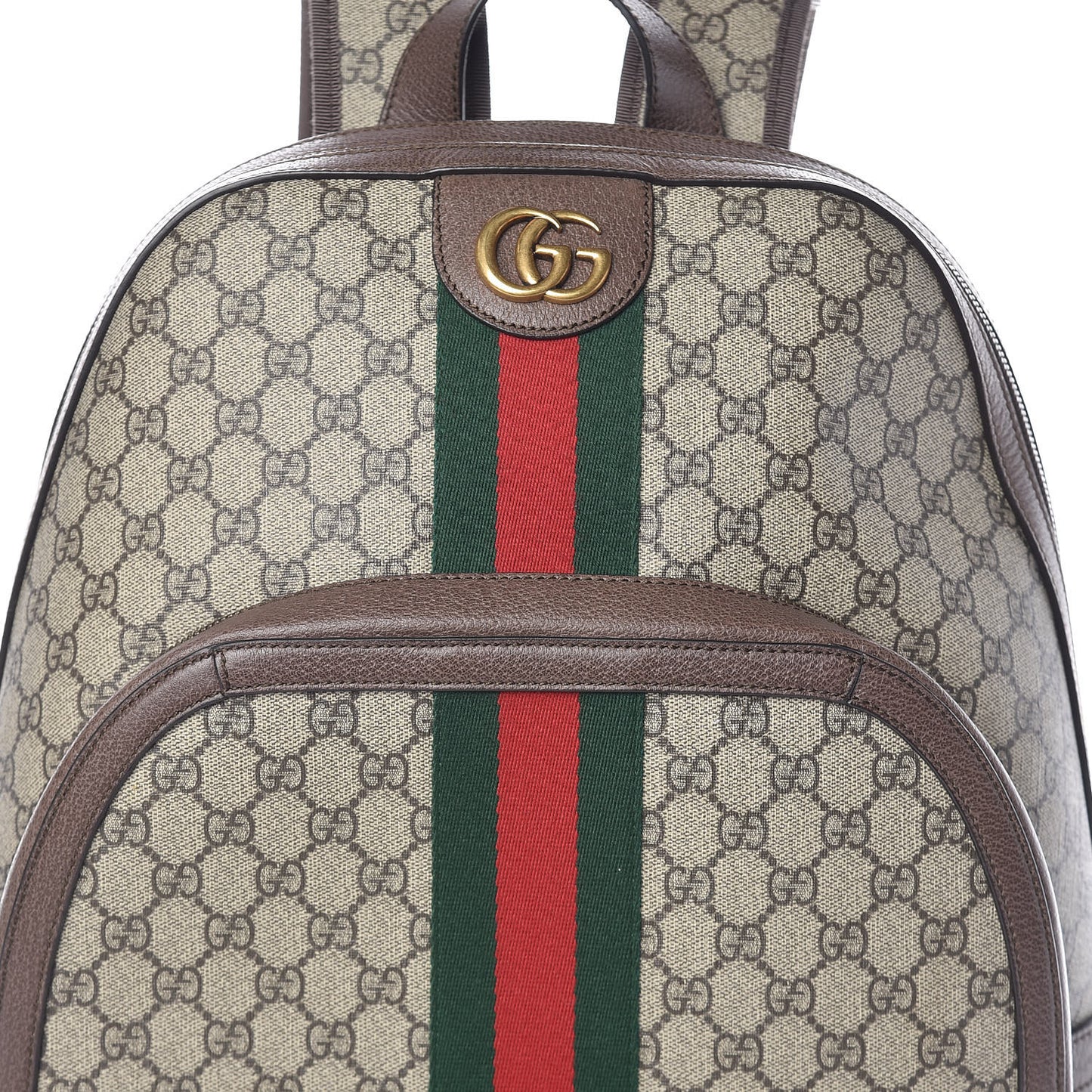 GG Supreme Monogram Medium Ophidia Day Backpack Brown