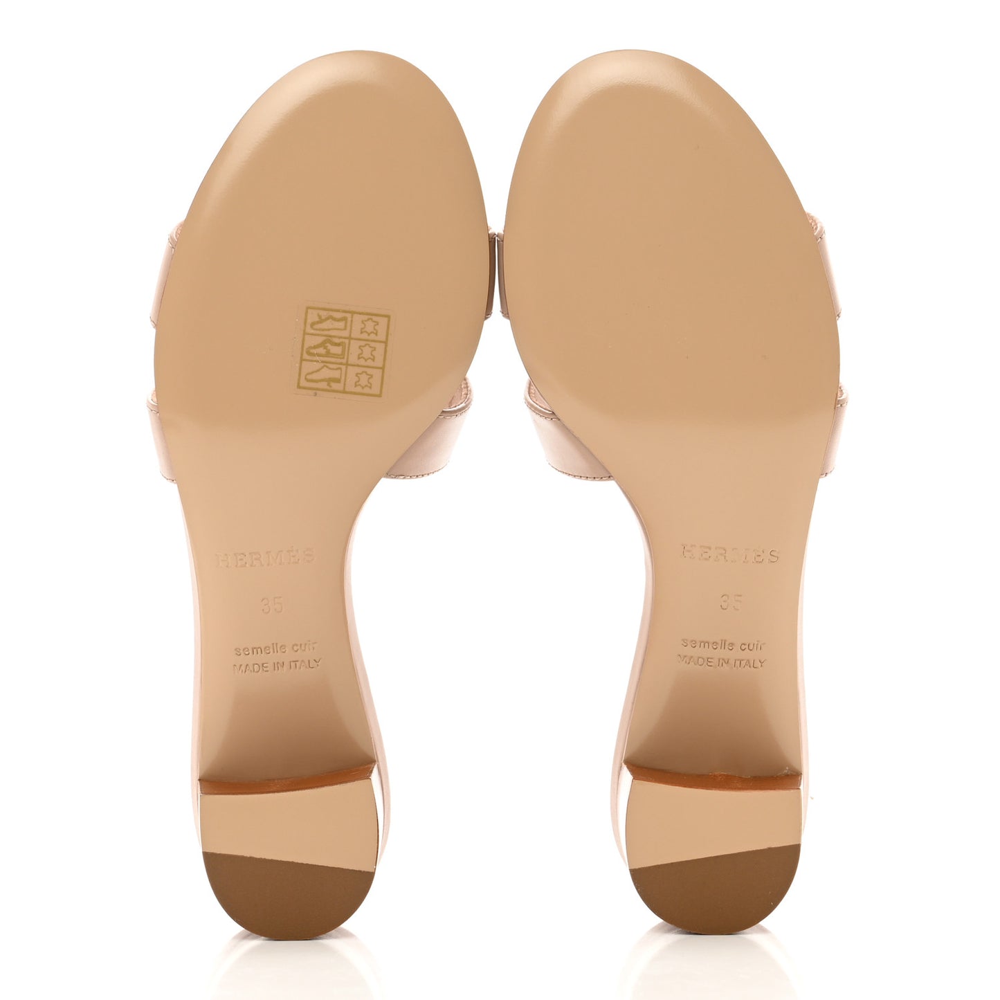 Calfskin Oasis Sandals 35 Beige Nude