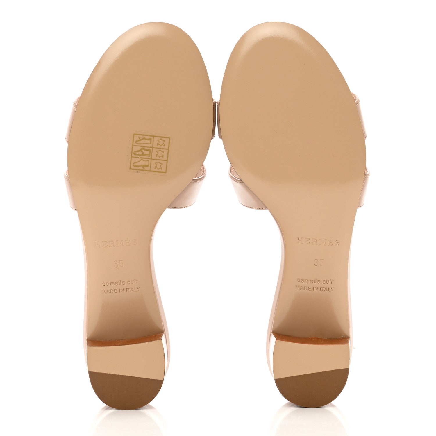 Hermes Calfskin Oasis Sandals 35 Beige Nude 5 of 9