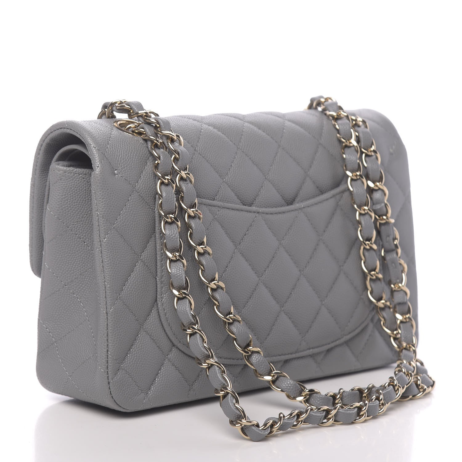 Chanel Caviar Quilted Small Double Flap Grey 3 of 11