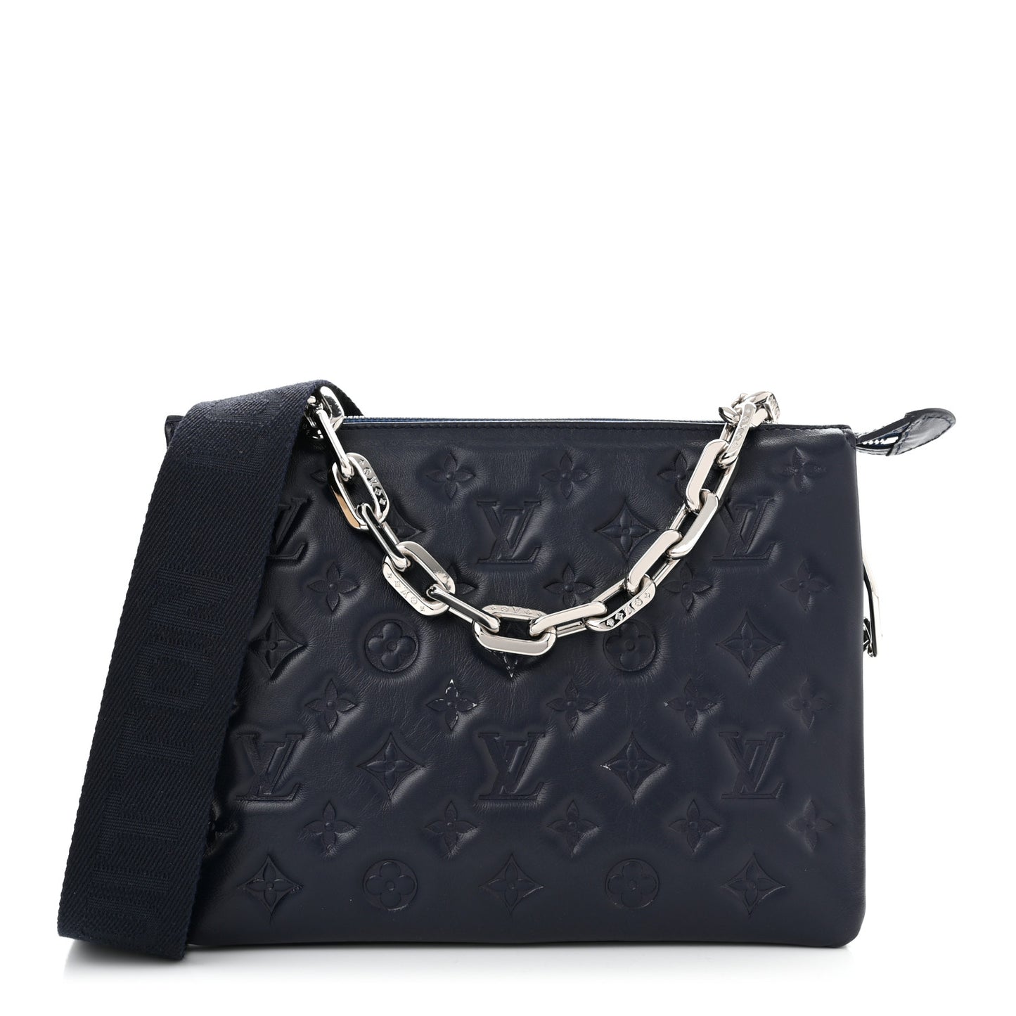 Lambskin Embossed Monogram Coussin PM Navy
