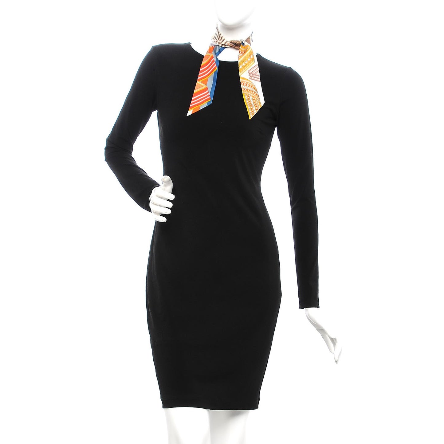 Silk Sangles En Zigzag Twilly Ivory Orange Bleu