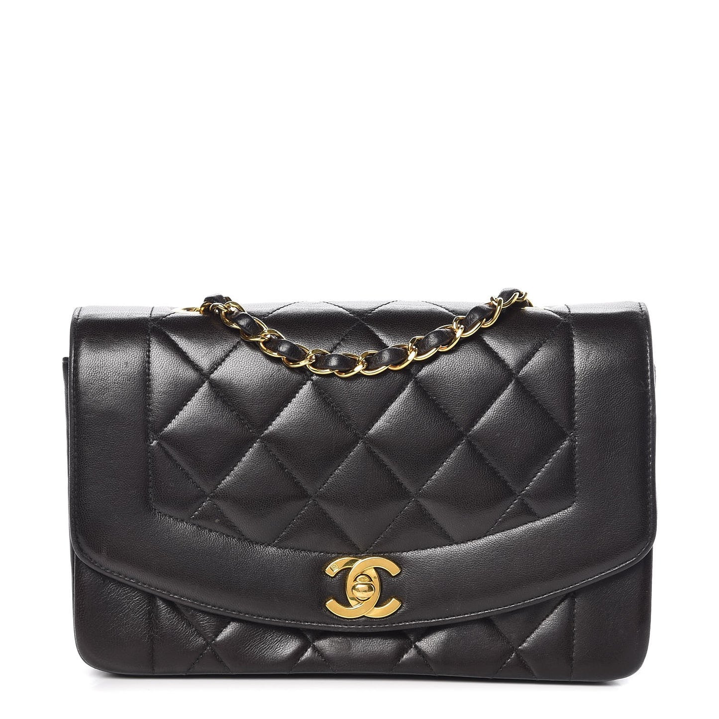 Lambskin Quilted Small Single Flap Black