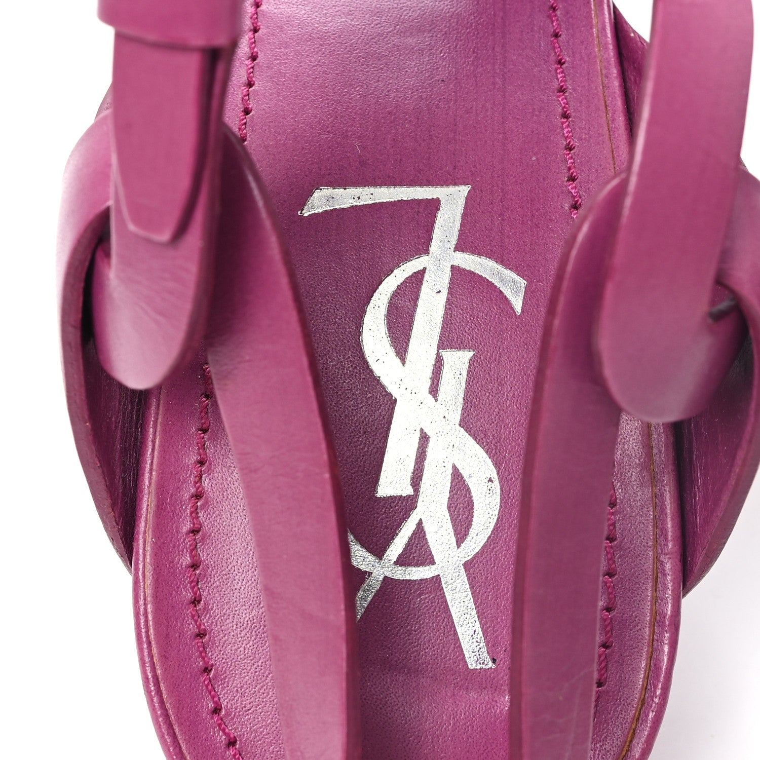 Saint Laurent Calfskin Tribute 105 Platform Sandals 41 Fuchsia 8 of 10