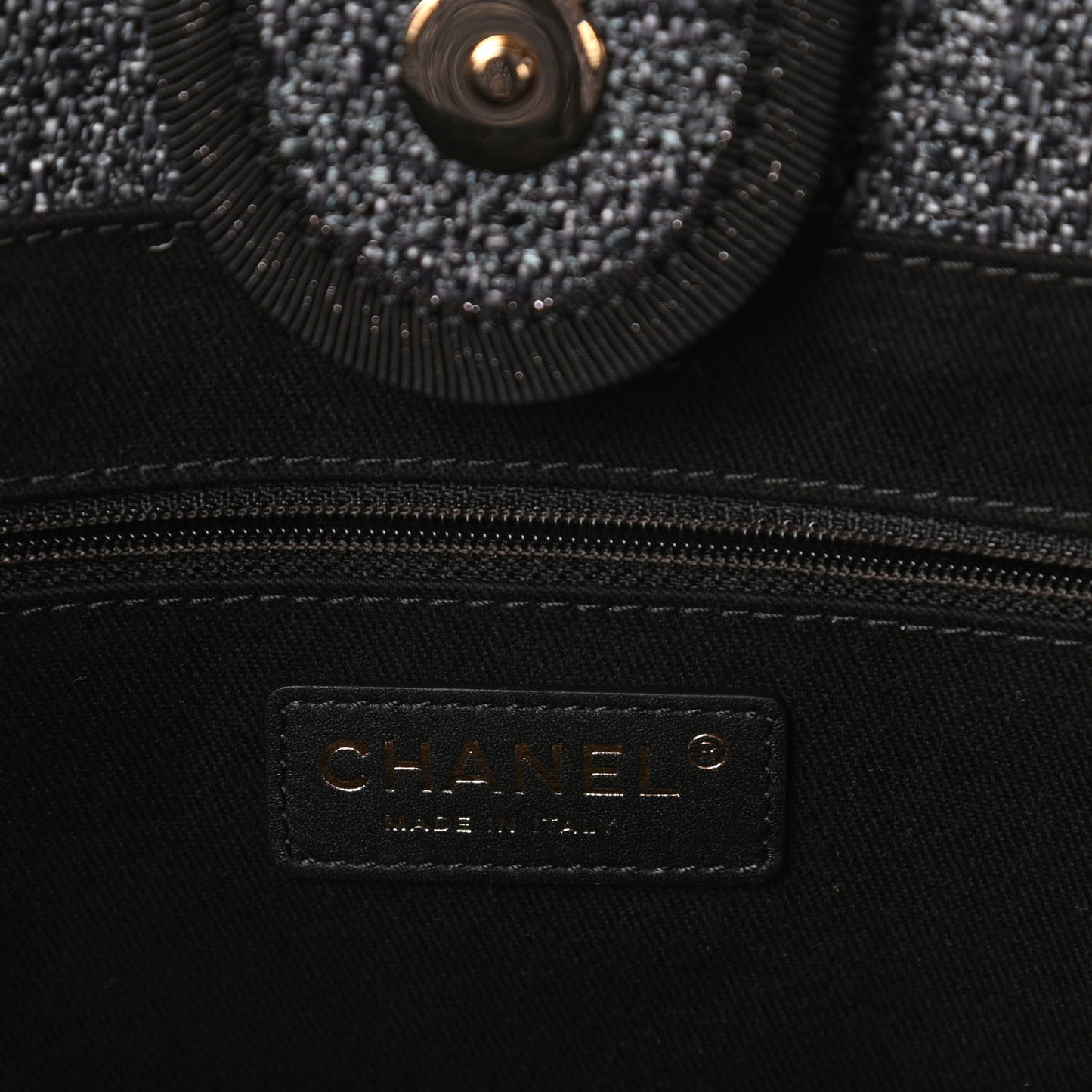 Lurex Straw Small Deauville Tote Black