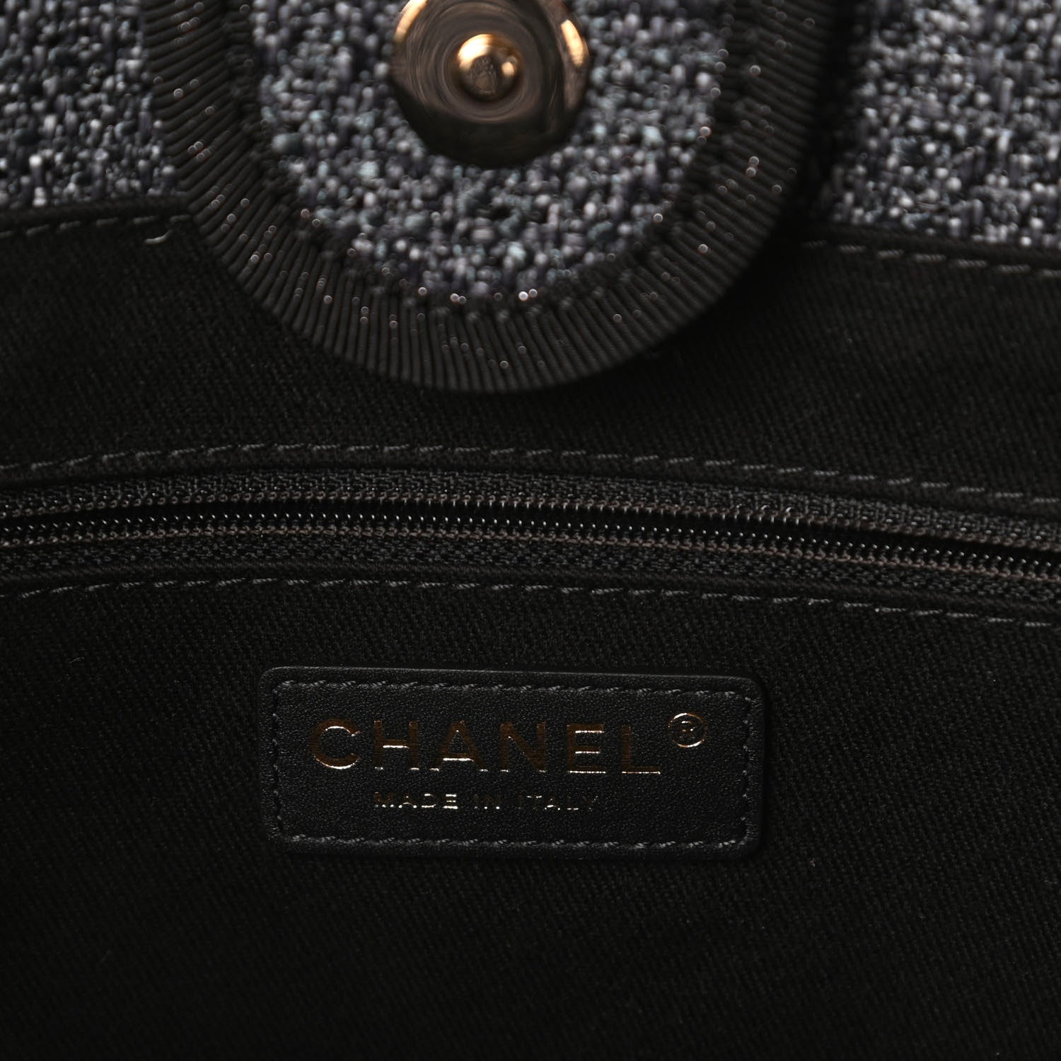 Chanel Lurex Straw Small Deauville Tote Black 8 of 10