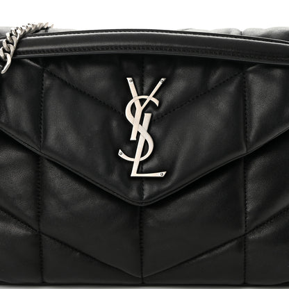 Saint Laurent Lambskin Quilted Small Loulou Puffer Monogram Chain Satchel Black 8 of 14