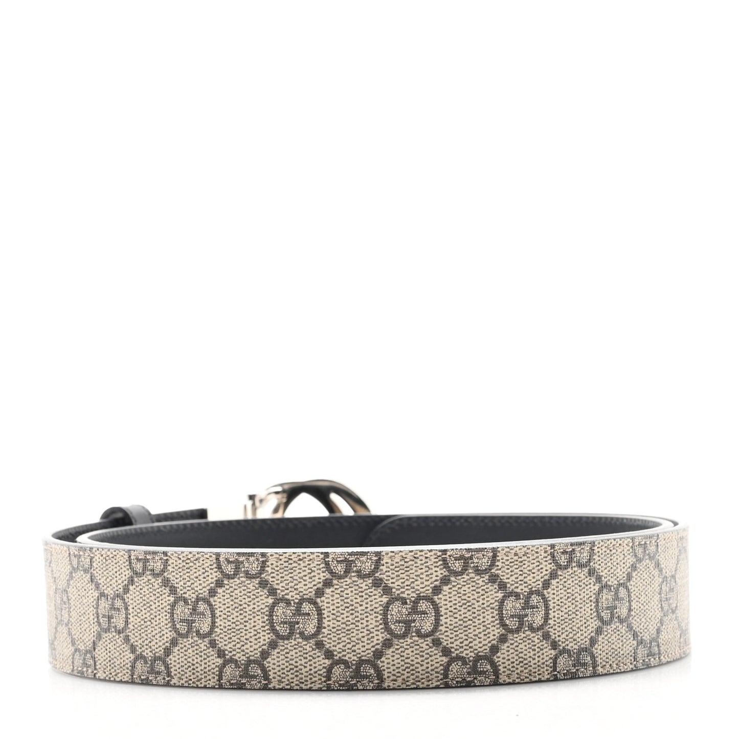 GG Supreme Monogram Selleria Calfskin Interlocking G Reversible 37mm Belt 100 40 Beige Ebony Black