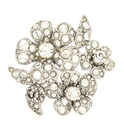 Chanel Crystal Camellia Brooch Silver 1 of 4