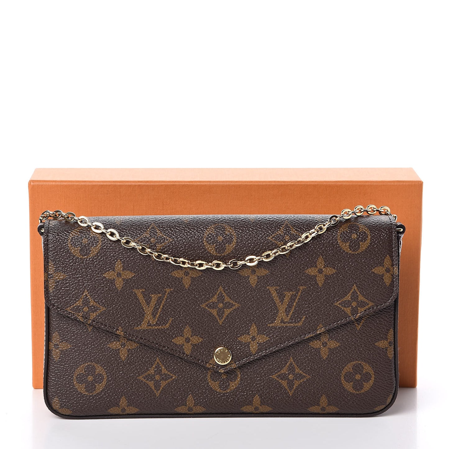Monogram Pochette Felicie Chain Wallet Fuchsia