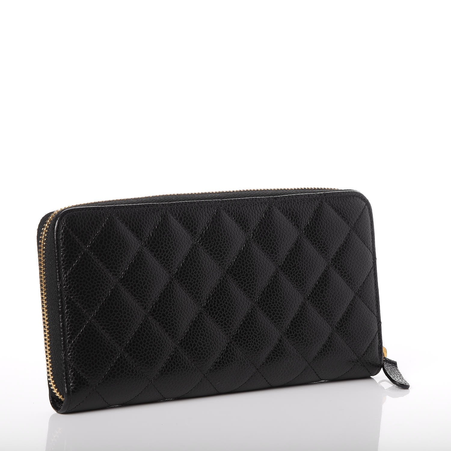 Chanel Caviar Quilted Large Gusset Zip Around Wallet Black 3 of 9