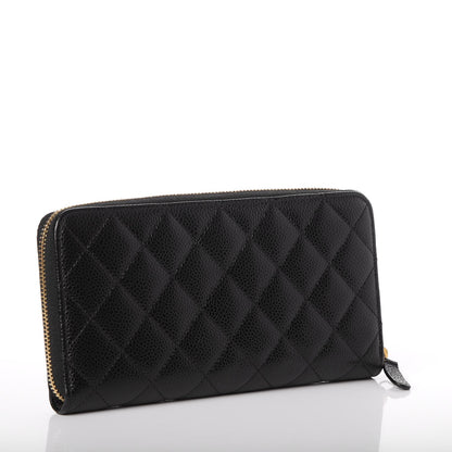 Chanel Caviar Quilted Large Gusset Zip Around Wallet Black 3 of 9