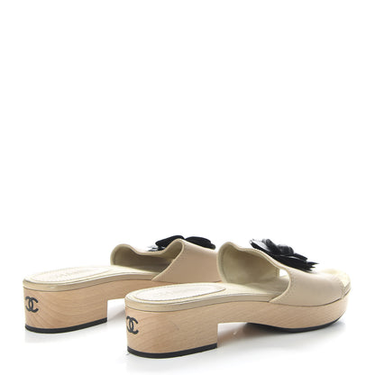 Chanel Calfskin Camellia Clogs 40 Beige 4 of 9