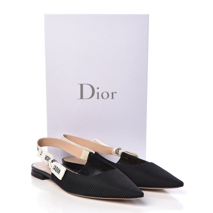 Christian Dior Technical Canvas Ribbon J'Adior Slingback Ballet Flats 40 Black 9 of 9